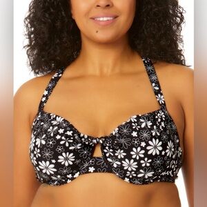SALT + COVE Trendy Juniors Plus Size Coastal Fleurs Underwire X-Back Bikini Top